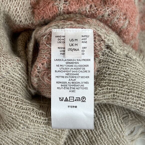 Anthropologie Lucila Floral Print Alpaca Acrylic Blend Distressed Hem Medium - Picture 8 of 10